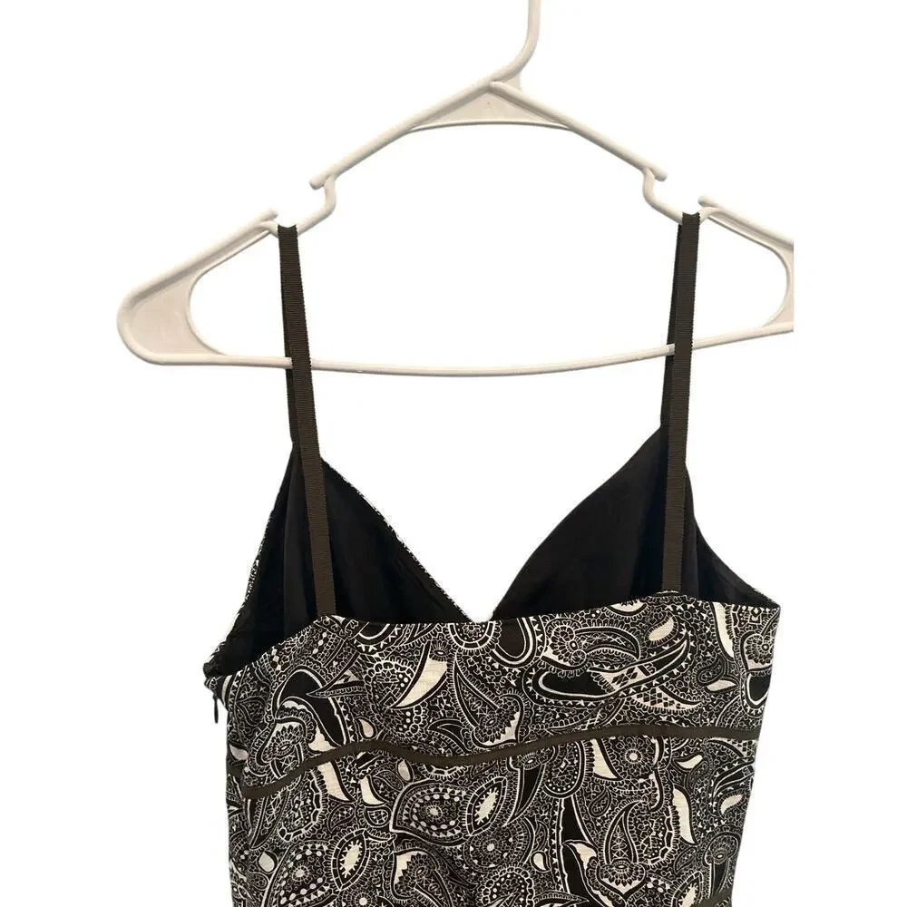 Vintage Loft Womens Y2K Babydoll Dress Size 4 XS Brown Paisley Casual Fall Boho - Picture 7 of 9